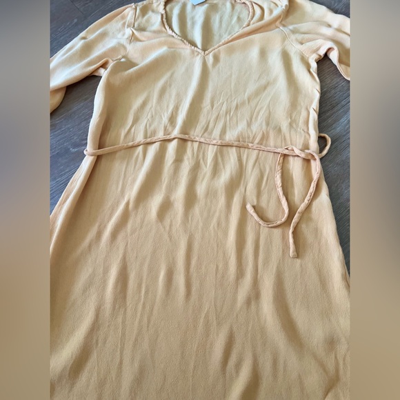 H&M Mustard Yellow Wrap Dress, long sleeve - Picture 3 of 8